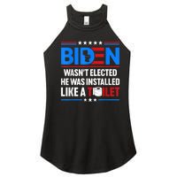 Anti Joe Biden Wasnt Elected He Was Installed Like A Toilet Women's Perfect Tri Rocker Tank