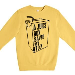 A Juice Box Saved My Life Gift Blood Sugar Diabetes Awareness Gift Premium Crewneck Sweatshirt