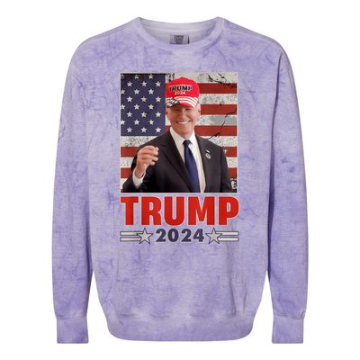 Anti Joe Biden Funny Conservative Donald Trump 2024 Colorblast Crewneck Sweatshirt