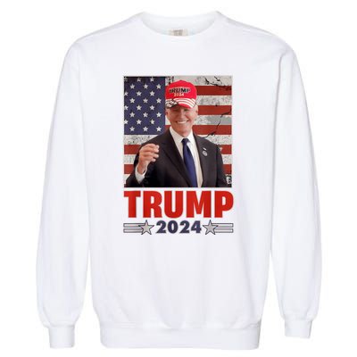 Anti Joe Biden Funny Conservative Donald Trump 2024 Garment-Dyed Sweatshirt