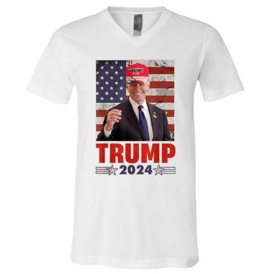 Anti Joe Biden Funny Conservative Donald Trump 2024 V-Neck T-Shirt