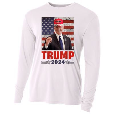 Anti Joe Biden Funny Conservative Donald Trump 2024 Cooling Performance Long Sleeve Crew