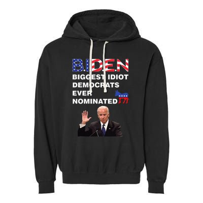 Anti Joe Biden 2020 Gaffe Sleepy Funny President Trump Maga Garment-Dyed Fleece Hoodie