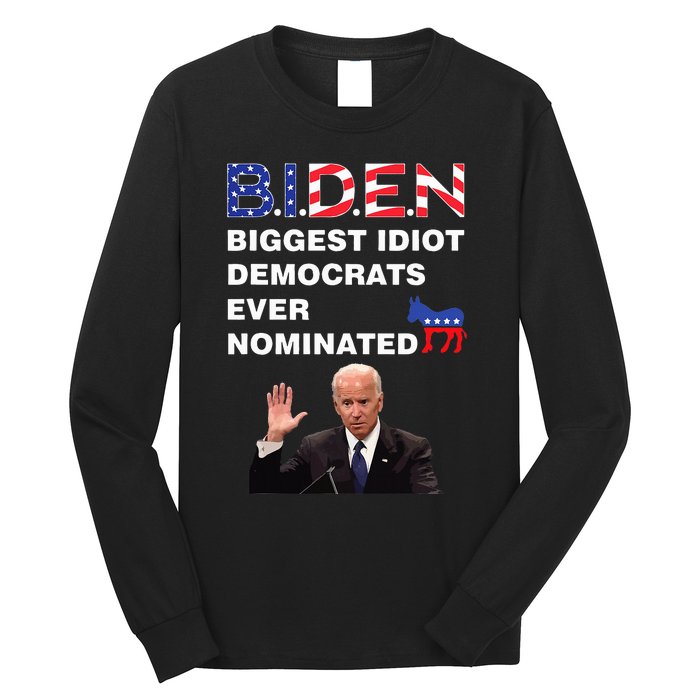 Anti Joe Biden 2020 Gaffe Sleepy Funny President Trump Maga Long Sleeve Shirt