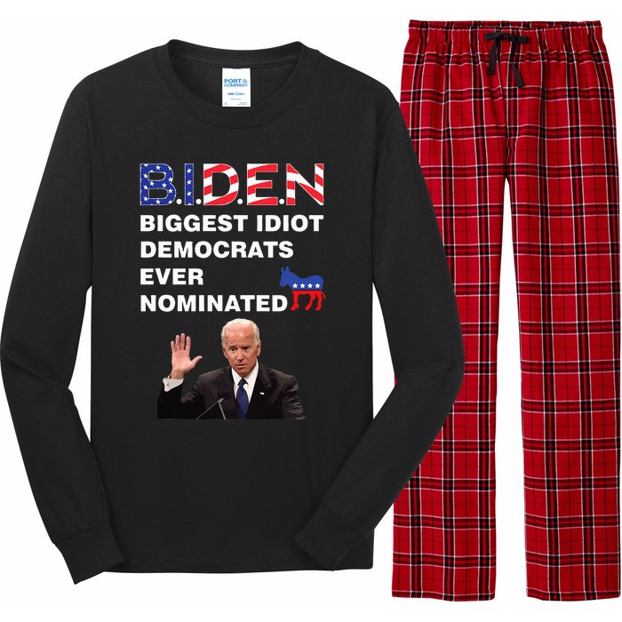 Anti Joe Biden 2020 Gaffe Sleepy Funny President Trump Maga Long Sleeve Pajama Set