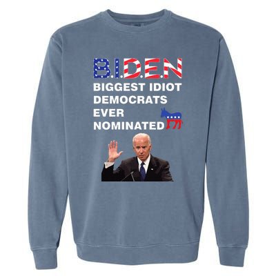 Anti Joe Biden 2020 Gaffe Sleepy Funny President Trump Maga Garment-Dyed Sweatshirt