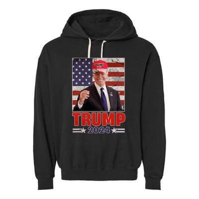 Anti Joe Biden Funny Conservative Donald Trump 2024 Garment-Dyed Fleece Hoodie