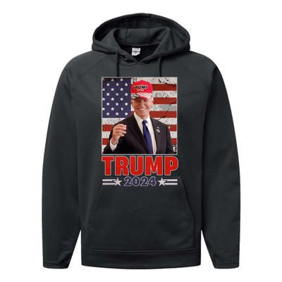 Anti Joe Biden Funny Conservative Donald Trump 2024 Performance Fleece Hoodie