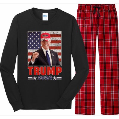 Anti Joe Biden Funny Conservative Donald Trump 2024 Long Sleeve Pajama Set