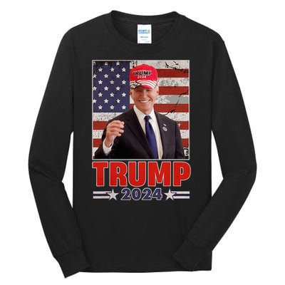 Anti Joe Biden Funny Conservative Donald Trump 2024 Tall Long Sleeve T-Shirt