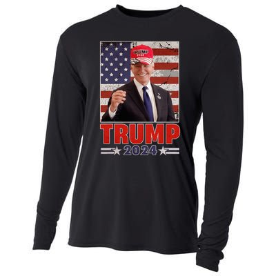 Anti Joe Biden Funny Conservative Donald Trump 2024 Cooling Performance Long Sleeve Crew