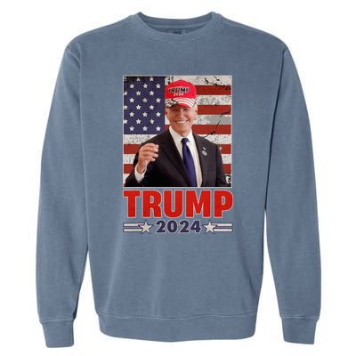 Anti Joe Biden Funny Conservative Donald Trump 2024 Garment-Dyed Sweatshirt