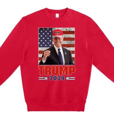 Anti Joe Biden Funny Conservative Donald Trump 2024 Premium Crewneck Sweatshirt