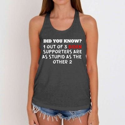 Anti Joe Biden Biden Supporters Are As Stupid Women's Knotted Racerback Tank