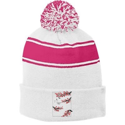 Aesthetic Japan Bonsai Korean Vaporwave Clothes Streetwear Stripe Pom Pom Beanie