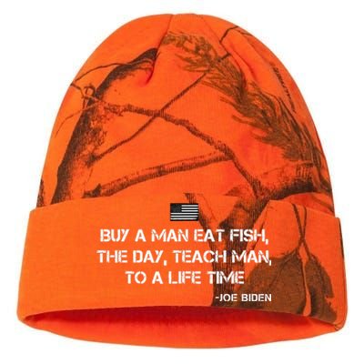 Anti Joe Biden Quote Buy A Man Eat Fish Kati Licensed 12" Camo Beanie