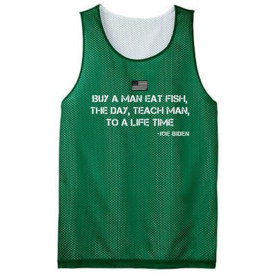 Anti Joe Biden Quote Buy A Man Eat Fish Mesh Reversible Basketball Jersey Tank