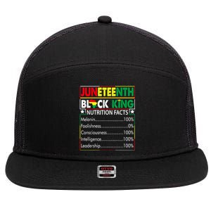 Awesome Juneteenth Black King Melanin Fathers Day 7 Panel Mesh Trucker Snapback Hat