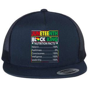 Awesome Juneteenth Black King Melanin Fathers Day Flat Bill Trucker Hat