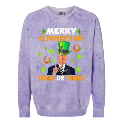 Anti Joe Biden St Patricks Day Funny Happy 4th Of July Colorblast Crewneck Sweatshirt