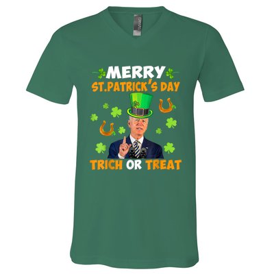 Anti Joe Biden St Patricks Day Funny Happy 4th Of July V-Neck T-Shirt