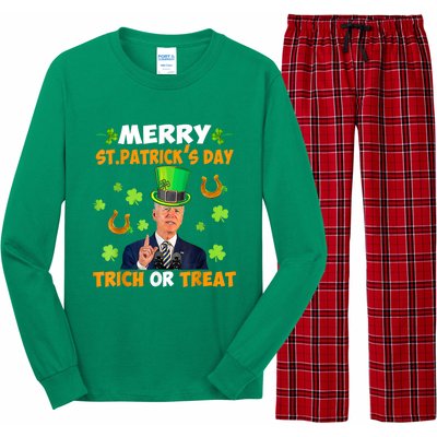 Anti Joe Biden St Patricks Day Funny Happy 4th Of July Long Sleeve Pajama Set