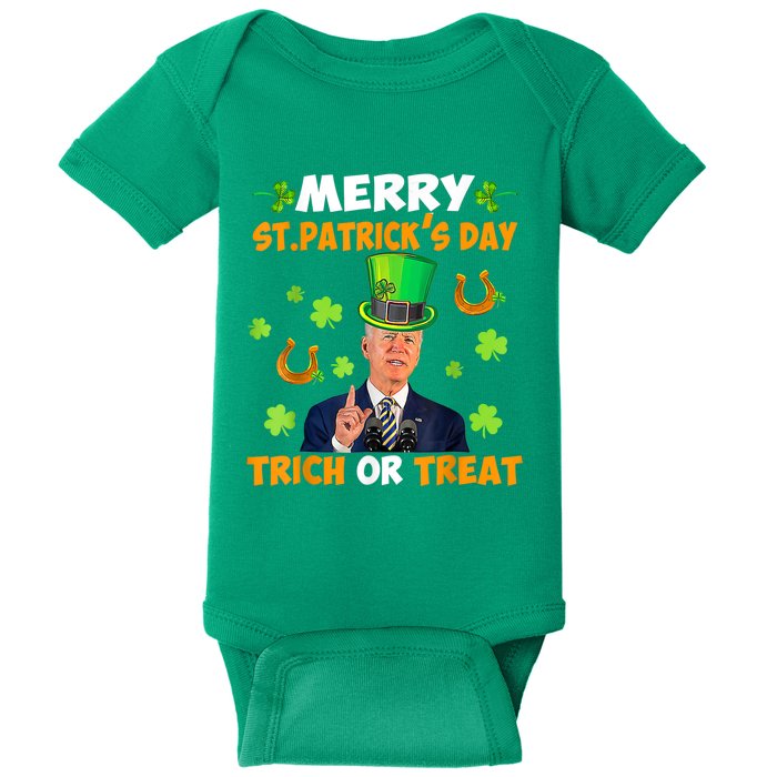 Anti Joe Biden St Patricks Day Funny Happy 4th Of July Baby Bodysuit