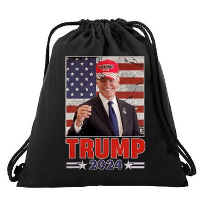 Anti Joe Biden Funny Conservative Donald Trump 2024 Drawstring Bag