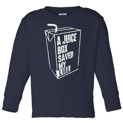 A Juice Box Saved My Life Blood Sugar Diabetes Awareness Toddler Long Sleeve Shirt