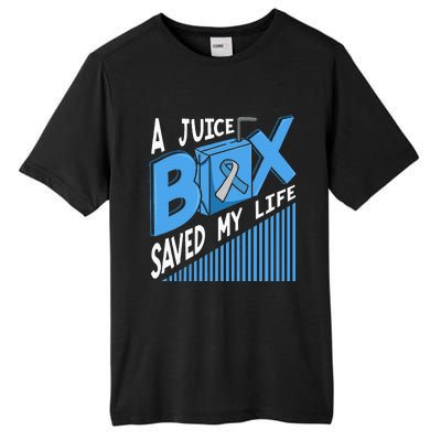 A Juice Box Saved My Life Diabetes DM Blue Awareness Ribbon Tall Fusion ChromaSoft Performance T-Shirt