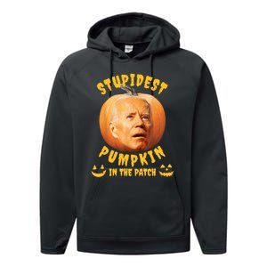 Anti Joe Biden Stupidest Pumpkin In The Patch Halloween Performance Fleece Hoodie