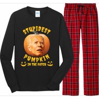 Anti Joe Biden Stupidest Pumpkin In The Patch Halloween Long Sleeve Pajama Set