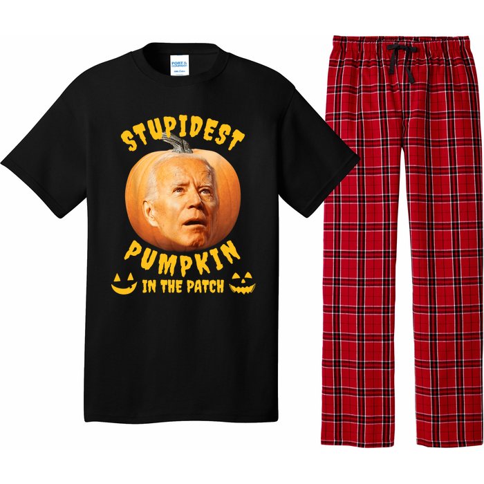 Anti Joe Biden Stupidest Pumpkin In The Patch Halloween Pajama Set