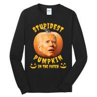 Anti Joe Biden Stupidest Pumpkin In The Patch Halloween Tall Long Sleeve T-Shirt