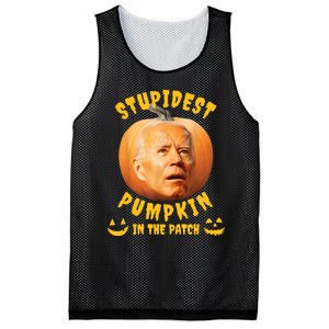 Anti Joe Biden Stupidest Pumpkin In The Patch Halloween Mesh Reversible Basketball Jersey Tank