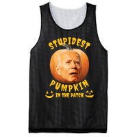 Anti Joe Biden Stupidest Pumpkin In The Patch Halloween Mesh Reversible Basketball Jersey Tank