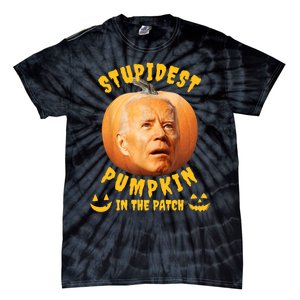 Anti Joe Biden Stupidest Pumpkin In The Patch Halloween Tie-Dye T-Shirt