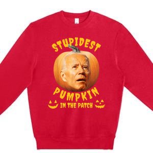 Anti Joe Biden Stupidest Pumpkin In The Patch Halloween Premium Crewneck Sweatshirt