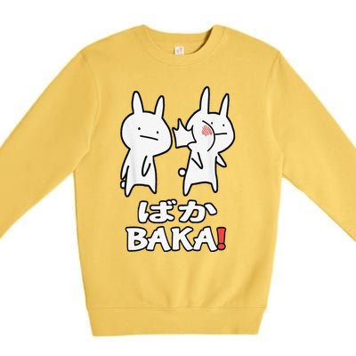 Anime Japanese Baka Rabbit Slap Otaku Manga Baka Japanese Premium Crewneck Sweatshirt