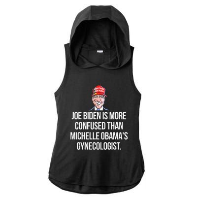 Anti Joe Biden Is More Confused Than Obama's Gynecologist Ladies PosiCharge Tri-Blend Wicking Draft Hoodie Tank