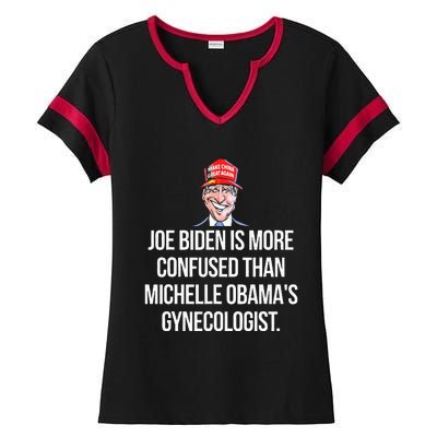 Anti Joe Biden Is More Confused Than Obama's Gynecologist Ladies Halftime Notch Neck Tee