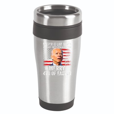 Anti Joe Biden Merry 4th Of Easter 4th Of July 16oz Travel Tumbler
