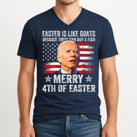 Anti Joe Biden Merry 4th Of Easter 4th Of July V-Neck T-Shirt