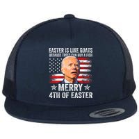 Anti Joe Biden Merry 4th Of Easter 4th Of July Flat Bill Trucker Hat