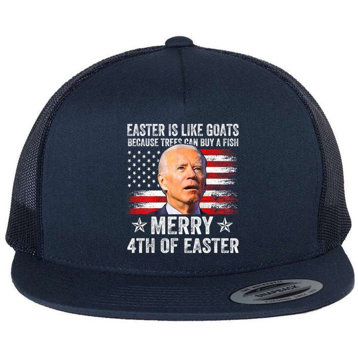 Anti Joe Biden Merry 4th Of Easter 4th Of July Flat Bill Trucker Hat