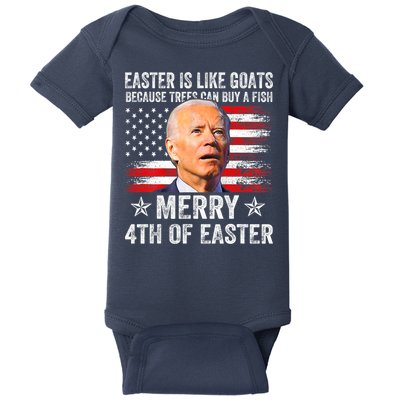 Anti Joe Biden Merry 4th Of Easter 4th Of July Baby Bodysuit