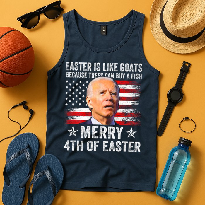 Anti Joe Biden Merry 4th Of Easter 4th Of July Tank Top