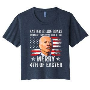 Anti Joe Biden Merry 4th Of Easter 4th Of July Women's Crop Top Tee