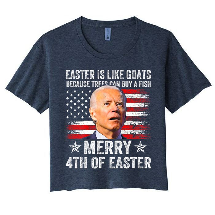 Anti Joe Biden Merry 4th Of Easter 4th Of July Crop Top