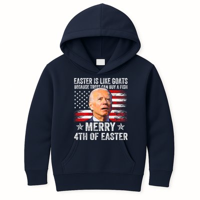 Anti Joe Biden Merry 4th Of Easter 4th Of July Kids Hoodie